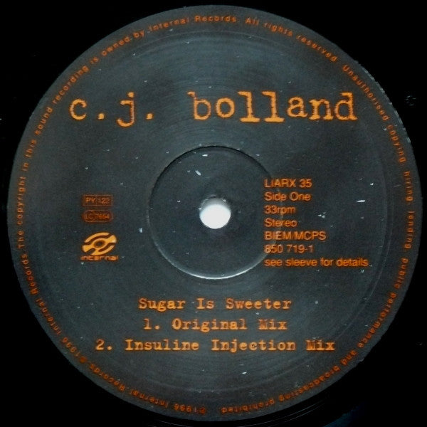 CJ Bolland : Sugar Is Sweeter (12")