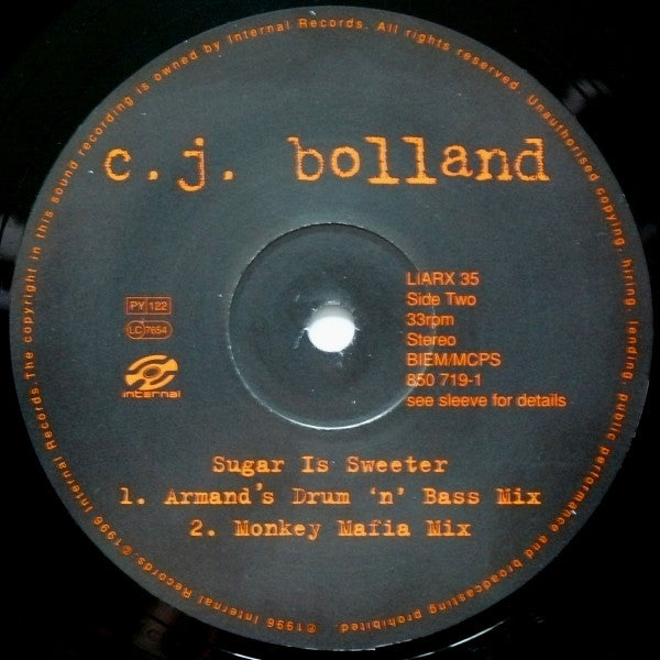 CJ Bolland : Sugar Is Sweeter (12")
