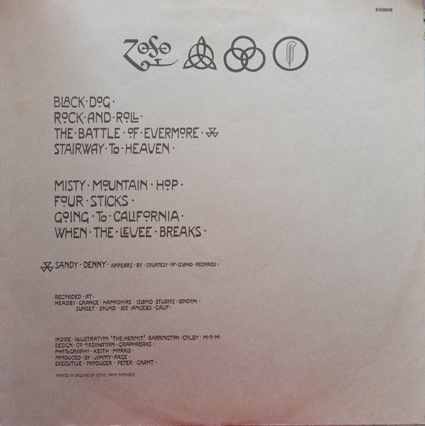 Led Zeppelin : Untitled (Led Zeppelin IV) (LP)