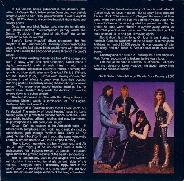 Sweet* : Level Headed (CD, Album, RE)
