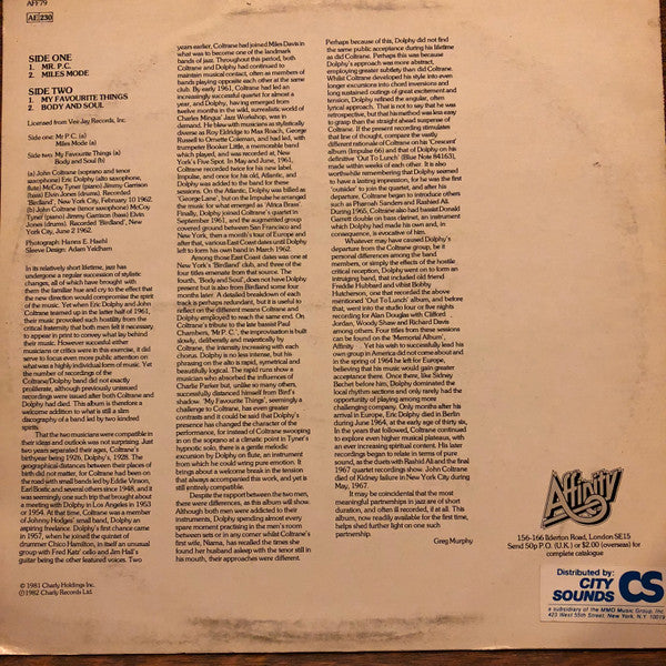 John Coltrane Featuring Eric Dolphy : Live At Birdland (LP, Album, RE)
