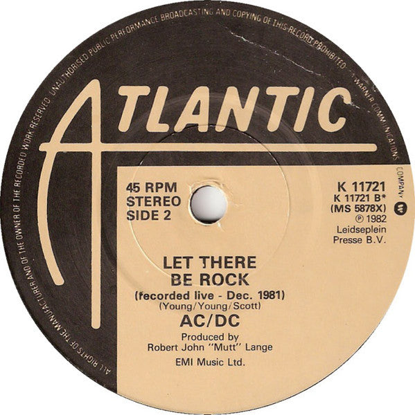 AC/DC : For Those About To Rock (We Salute You) (7", Single)