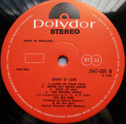 Bee Gees : Sound Of Love (LP, Album, RE)