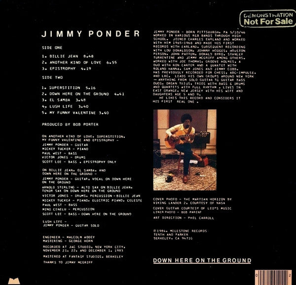 Jimmy Ponder : Down Here On The Ground (LP, Album)