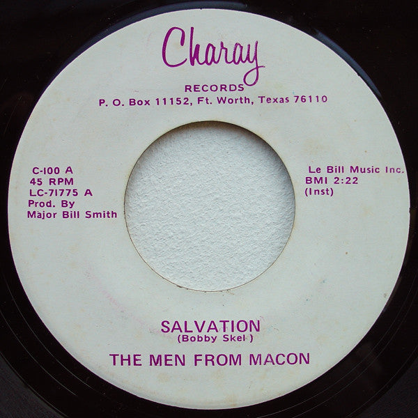 The Men From Macon : Salvation / Black Velvet (7", Single, RE)