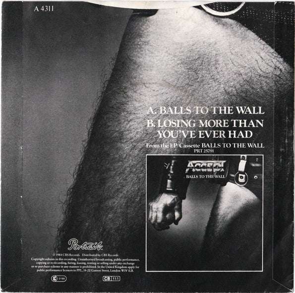 Accept : Balls To The Wall (7", Single)