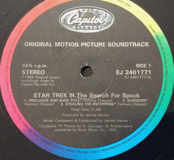 James Horner : Star Trek III: The Search For Spock (Original Motion Picture Soundtrack) (LP, Album, Gat)
