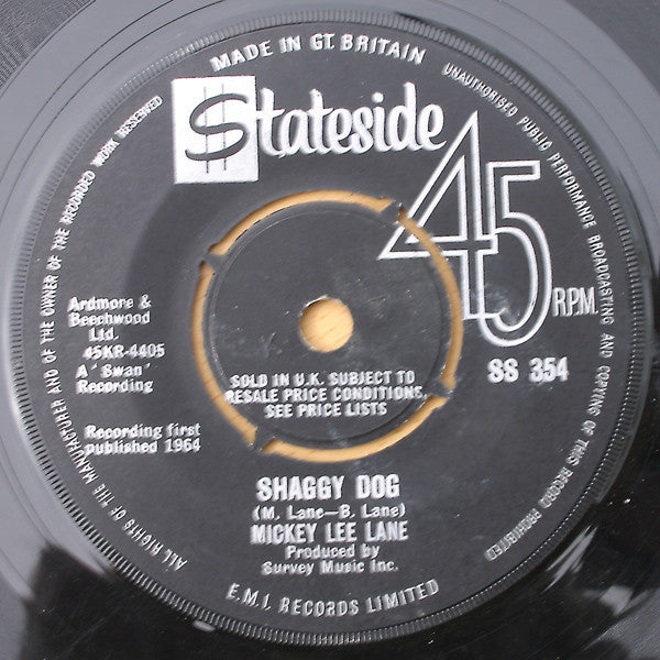 Mickey Lee Lane : Shaggy Dog / Oo-Oo (7")