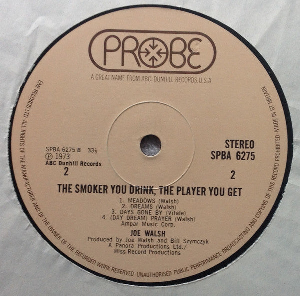 Joe Walsh : The Smoker You Drink, The Player You Get (LP, Album, Gat)