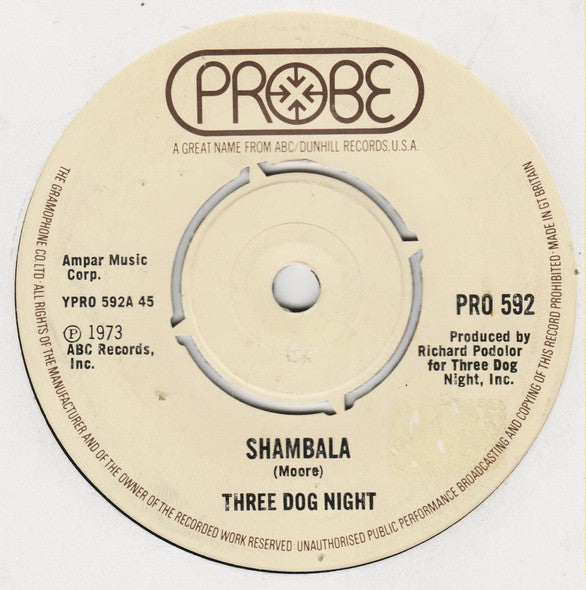 Three Dog Night : Shambala (7")