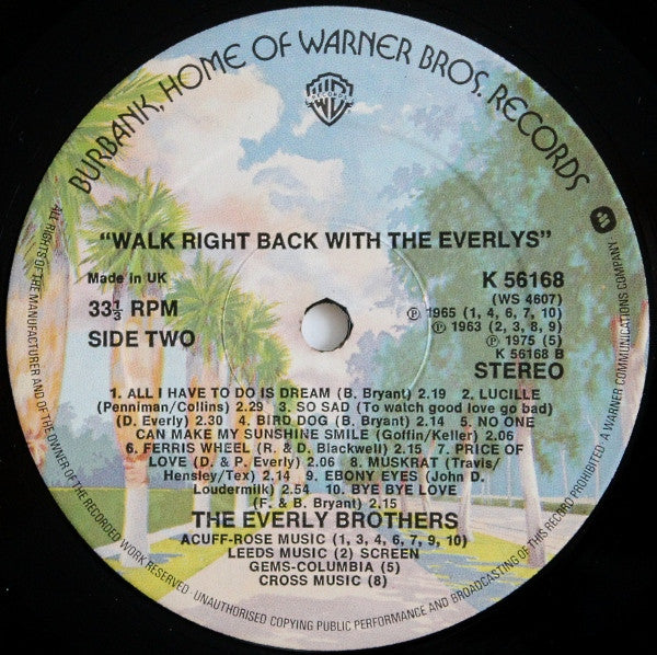 The Everly Brothers* : Walk Right Back With The Everlys (20 Golden Hits) (LP, Comp)