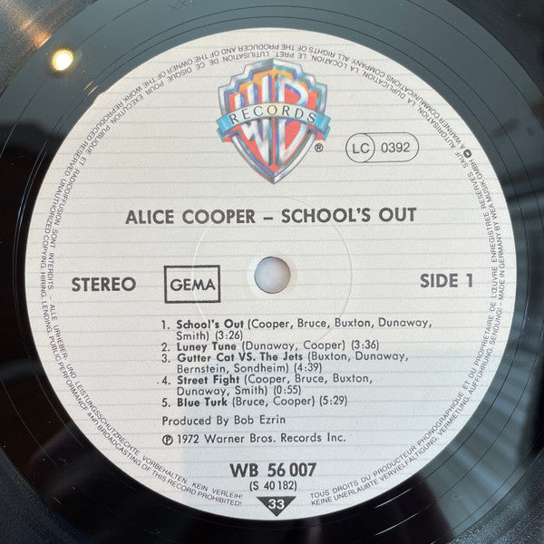 Alice Cooper : School's Out (LP, Album, RE)