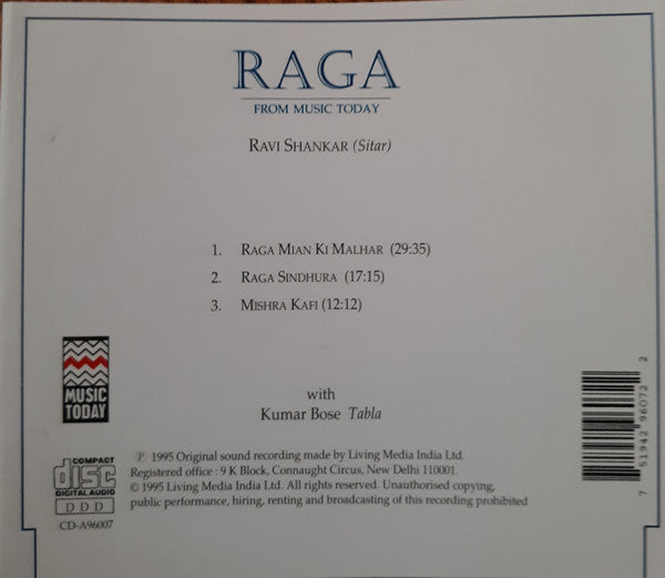 Ravi Shankar : Raga From Music Today (CD, Comp)