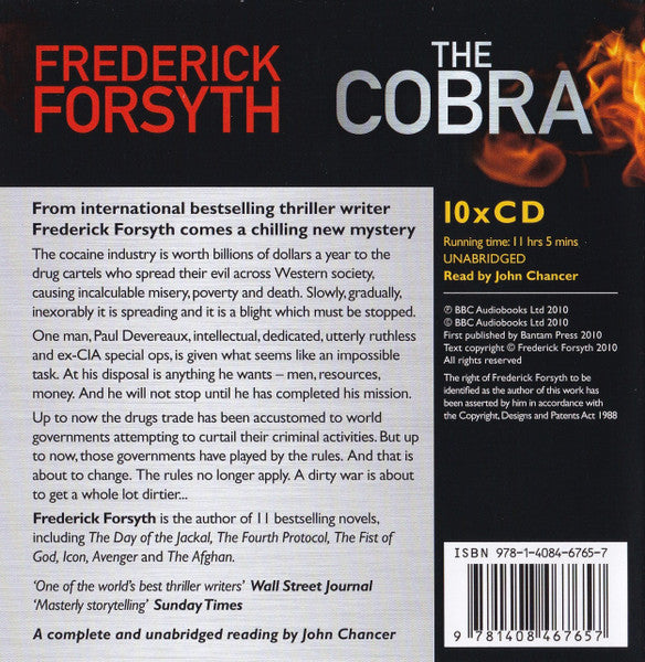 Frederick Forsyth Read By John Chancer : The Cobra (10xCD + Box)