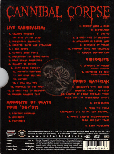 Cannibal Corpse : Live Cannibalism (DVD-V, PAL, Ult)