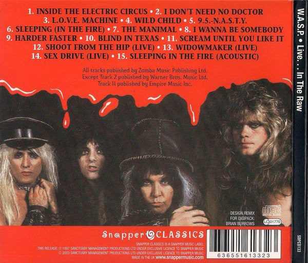 W.A.S.P. : Live... In The Raw (CD, Album, RE, Dig)