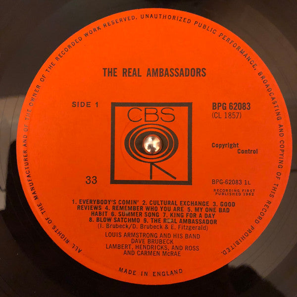 Louis Armstrong And His Band, Dave Brubeck, Lambert, Hendricks And Ross* and Carmen McRae : The Real Ambassadors (LP, Album, Mono)