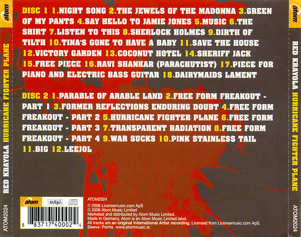 Red Krayola : Hurricane Fighter Plane (2xCD, Comp, Sli)