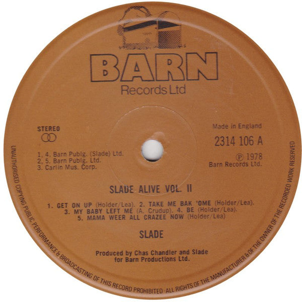 Slade : Slade Alive Vol Two (LP, Album)
