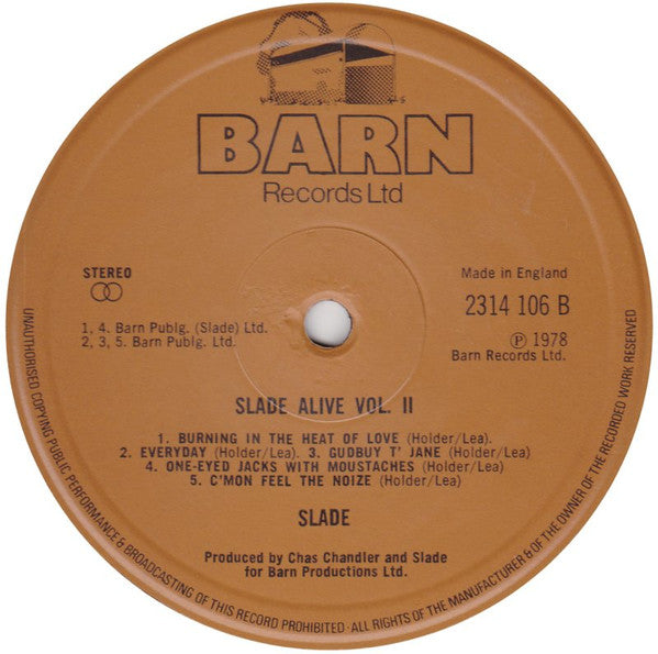 Slade : Slade Alive Vol Two (LP, Album)
