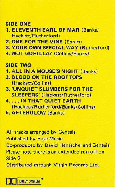 Genesis : Wind & Wuthering (Cass, Album, RE)