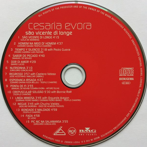 Cesaria Evora : São Vicente Di Longe (CD, Album)