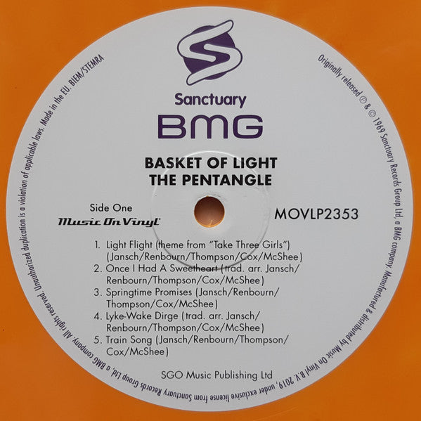 Pentangle : Basket Of Light (LP, Album, Ltd, Num, RE, RM, Ora)