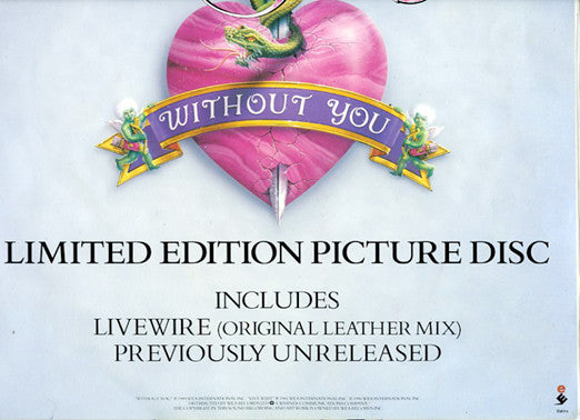 Mötley Crüe : Without You (7", Shape, Single, Ltd, Pic)