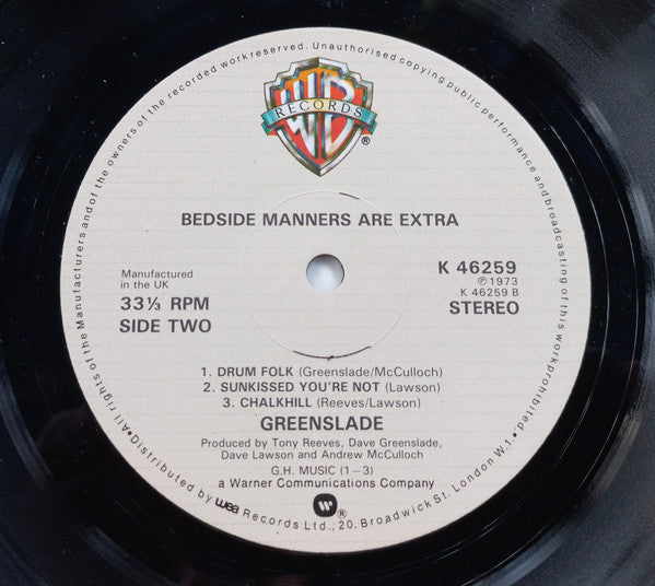 Greenslade : Bedside Manners Are Extra (LP, Album, RE, Gat)