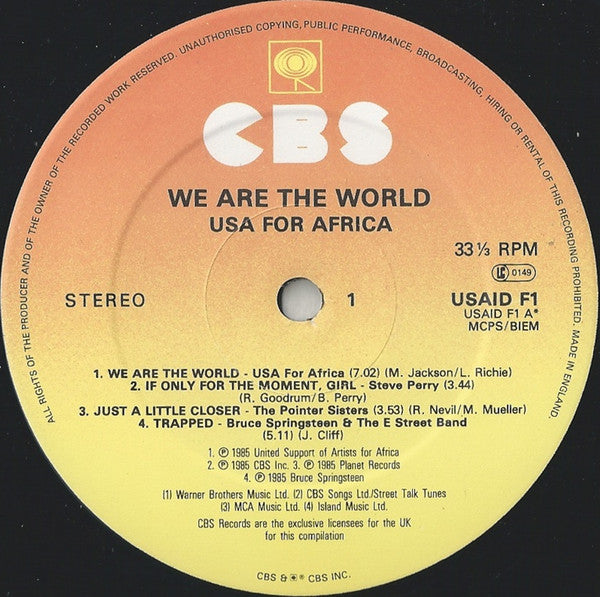 USA For Africa : We Are The World (LP, Album, Gat)