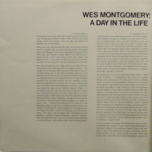 Wes Montgomery : A Day In The Life (LP, Album, Gat)
