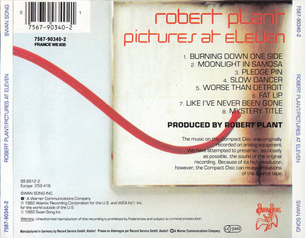 Robert Plant : Pictures At Eleven (CD, Album, RE)