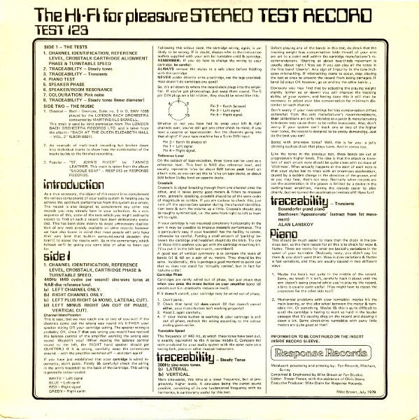 Various : Hi Fi For Pleasure Stereo Test Disc (LP)