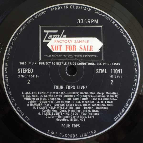 Four Tops : Four Tops Live (LP)