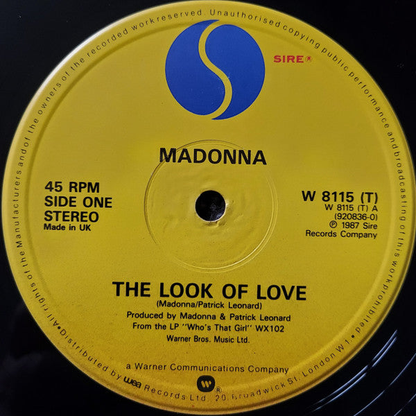 Madonna : The Look Of Love (12", Single, Pos)