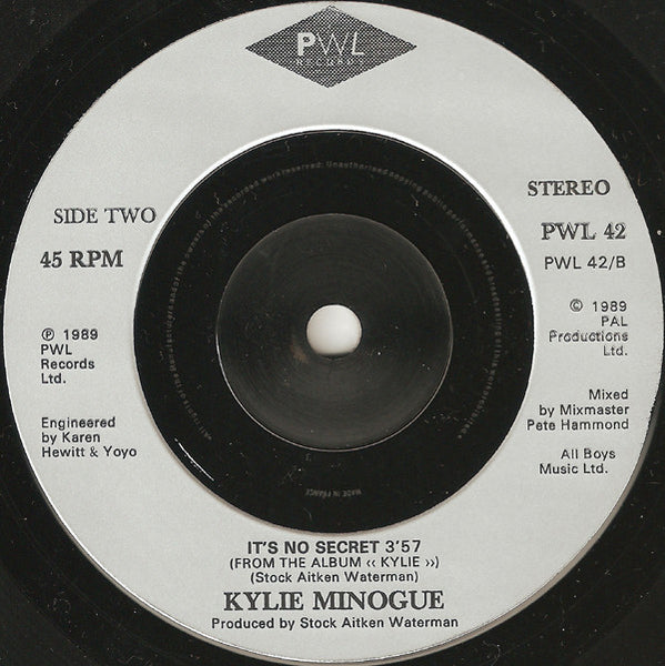Kylie* : Wouldn't Change A Thing (7", Single, Sil)