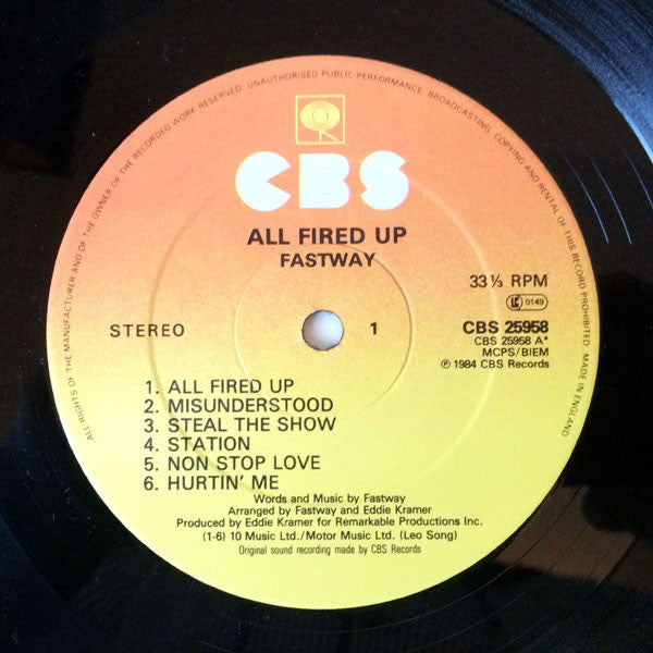 Fastway (2) : All Fired Up! (LP, Album)