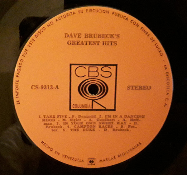 Dave Brubeck : Greatest Hits (LP, Comp)