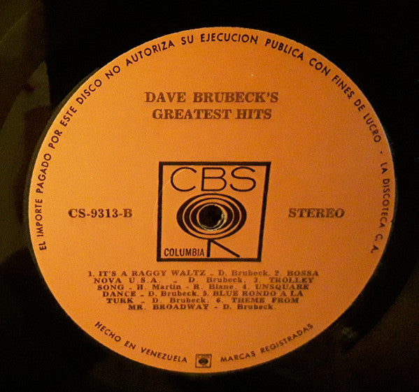 Dave Brubeck : Greatest Hits (LP, Comp)