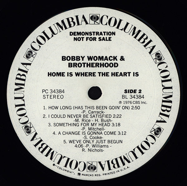 Bobby Womack : Home Is Where The Heart Is (LP, Album, Promo)
