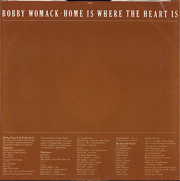Bobby Womack : Home Is Where The Heart Is (LP, Album, Promo)