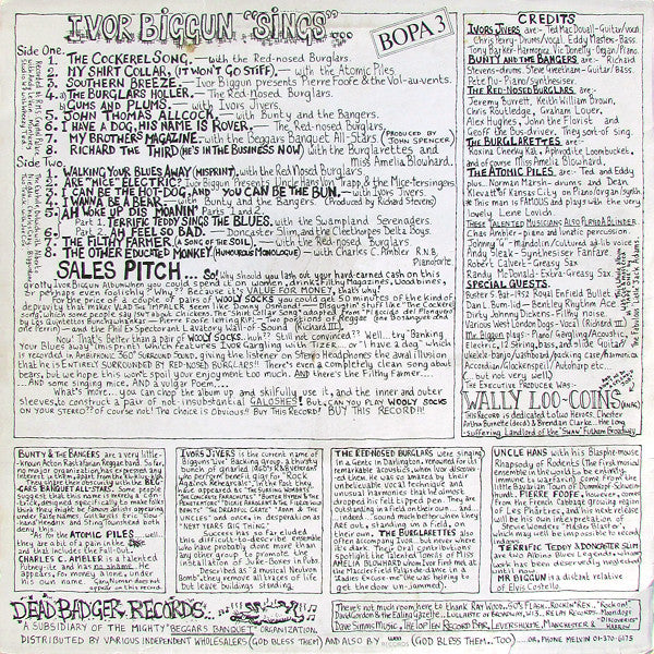 Ivor Biggun And Introducing The Red Nosed - Burglars* : More Filth ! Dirt Cheap (LP)