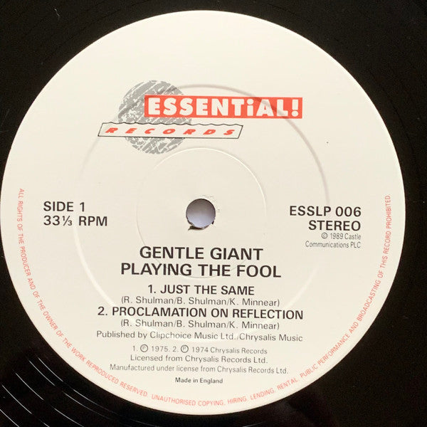 Gentle Giant : Playing The Fool (2xLP, Album, RE, Gat)