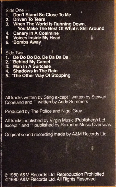 The Police : Zenyatta Mondatta (Cass, Album)