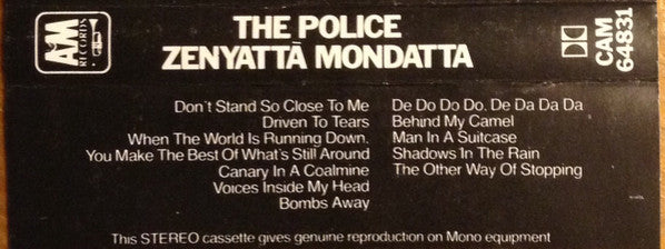 The Police : Zenyatta Mondatta (Cass, Album)