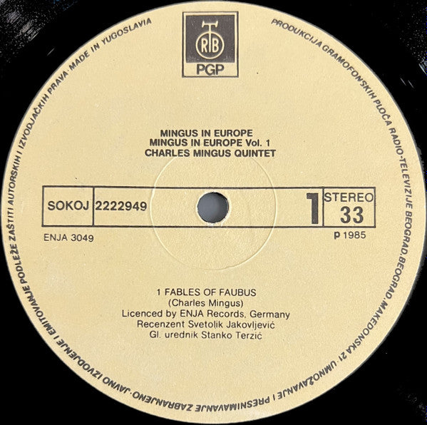 The Charles Mingus Quintet : Mingus In Europe Volume I (LP, Album, RE)
