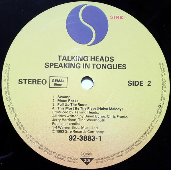 Talking Heads : Speaking In Tongues (LP, Album, DMM)