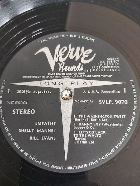 Shelly Manne / Bill Evans With Monty Budwig : Empathy (LP, Album)