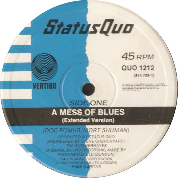 Status Quo : A Mess Of Blues (Extended Edition) (12")