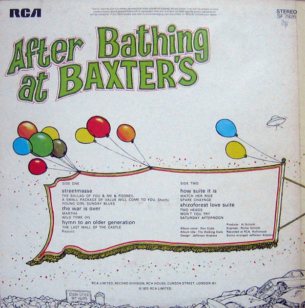 Jefferson Airplane : After Bathing At Baxter's (LP, Album, RE)